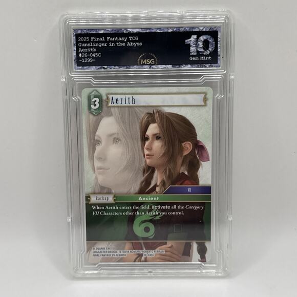 Final Fantasy TCG Gunslinger In The Abyss Aerith 26-045C Graded 10 Gem Mint - Picture 1 of 2